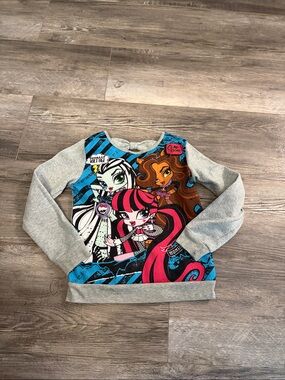monster high Gray Sweatshirt with Pink, Blue & Brown Character Print